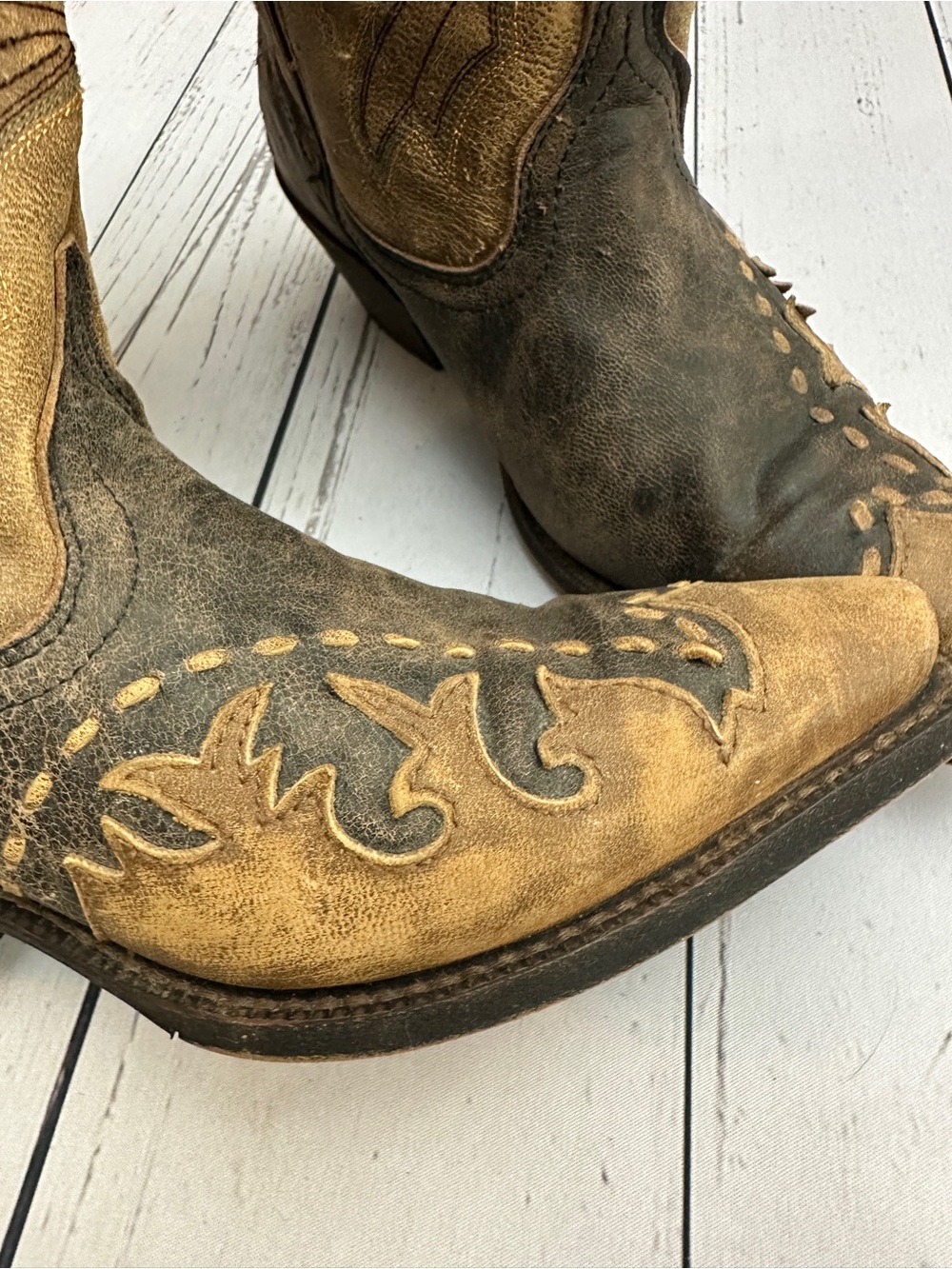 🤠 Laredo Cullison Bucklace Distressed Western Cowboy Boots women’s size 9M - Picture 7 of 15